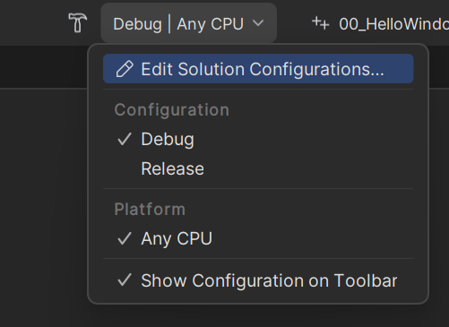 Solution Configuration