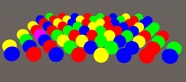 76 Spheres with random material